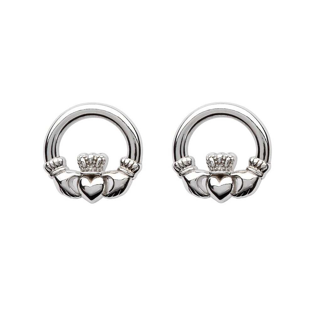 ShanOre Sterling Silver Claddagh Stud Earrings