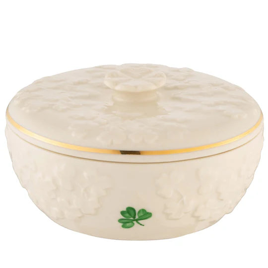 Belleek Classic Field Of Shamrocks Trinket Box 4169