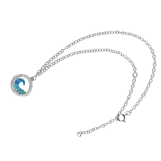 Ocean by ShanOre Sterling Silver Wave Crystal Anklet