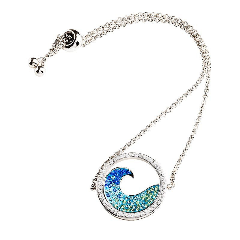 Ocean by ShanOre Sterling Silver Wave Crystal Bracelet