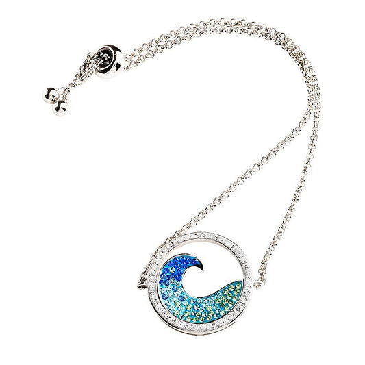 Ocean by ShanOre Sterling Silver Wave Crystal Bracelet