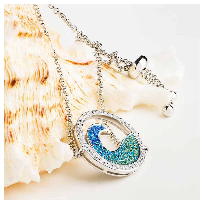 Ocean by ShanOre Sterling Silver Wave Crystal Bracelet