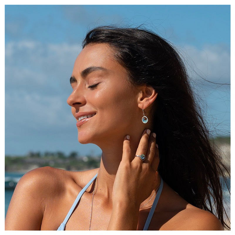 Ocean by ShanOre SS Swarovski Wave Drop Earrings