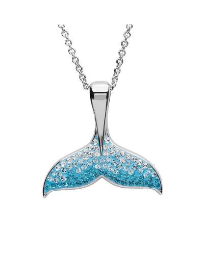 Ocean by ShanOre Sterling Silver Swarovski Crystal Whale Tail Pendant