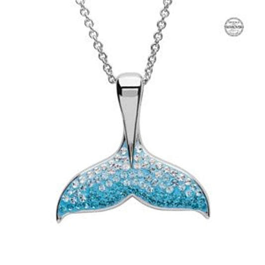 Ocean by ShanOre Sterling Silver & Crystal Whale Tail Pendant