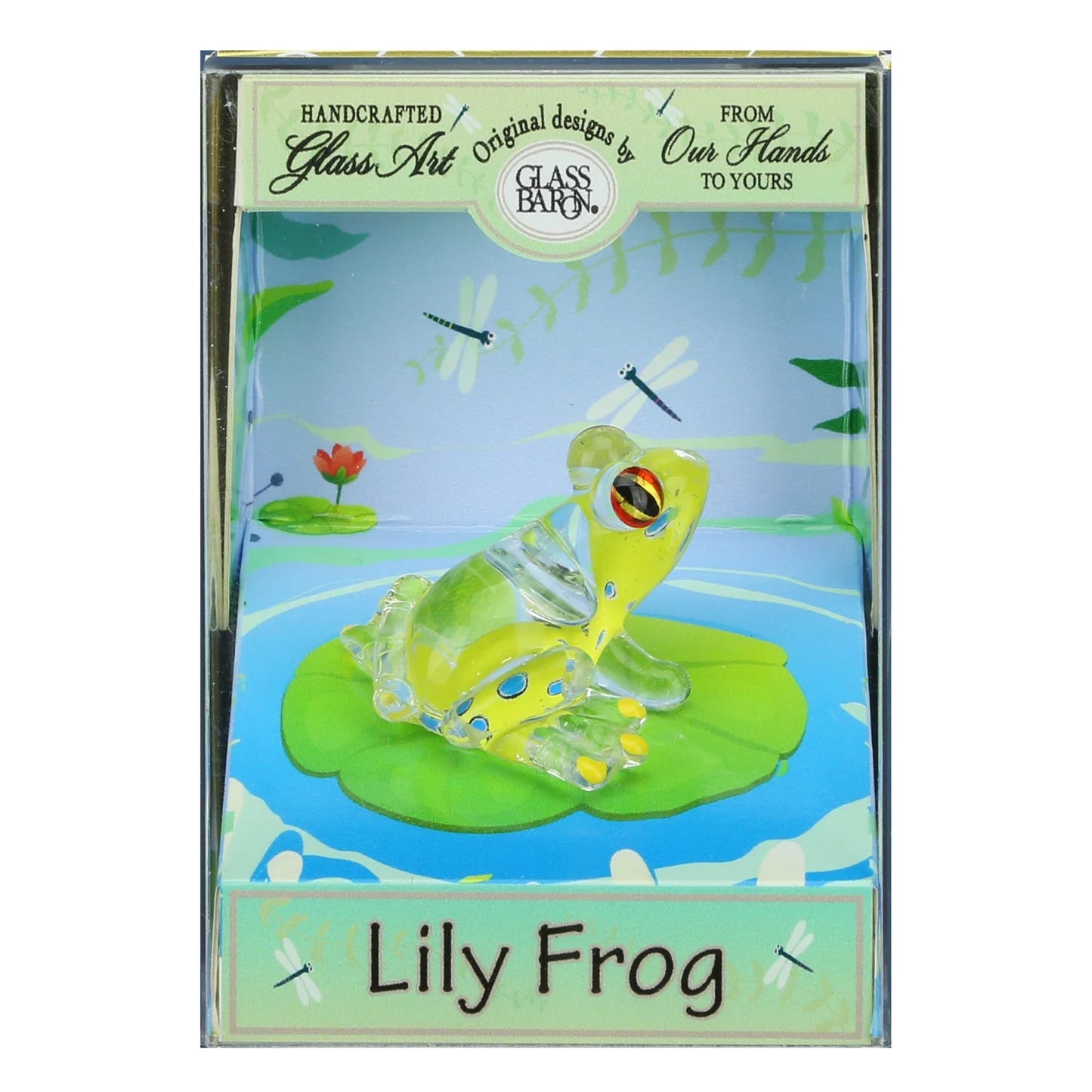 The Glass Baron Lily Frog in Keepsake Box