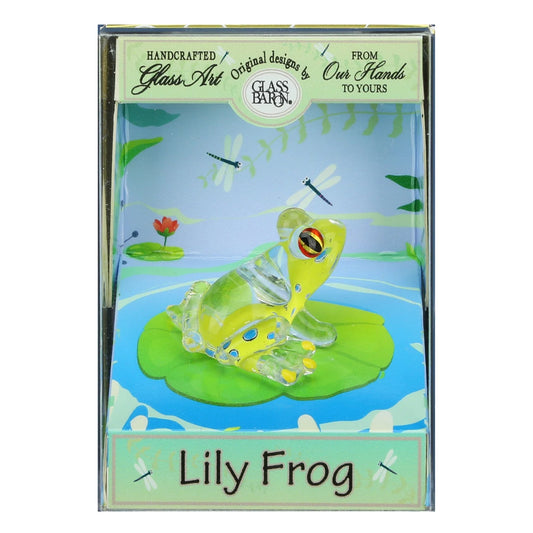 The Glass Baron Lily Frog in Keepsake Box
