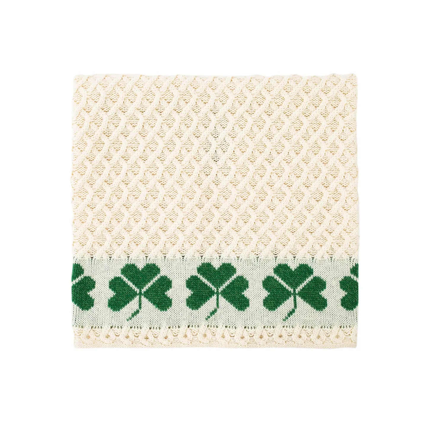 Irish Shamrock Wool Throw Blanket