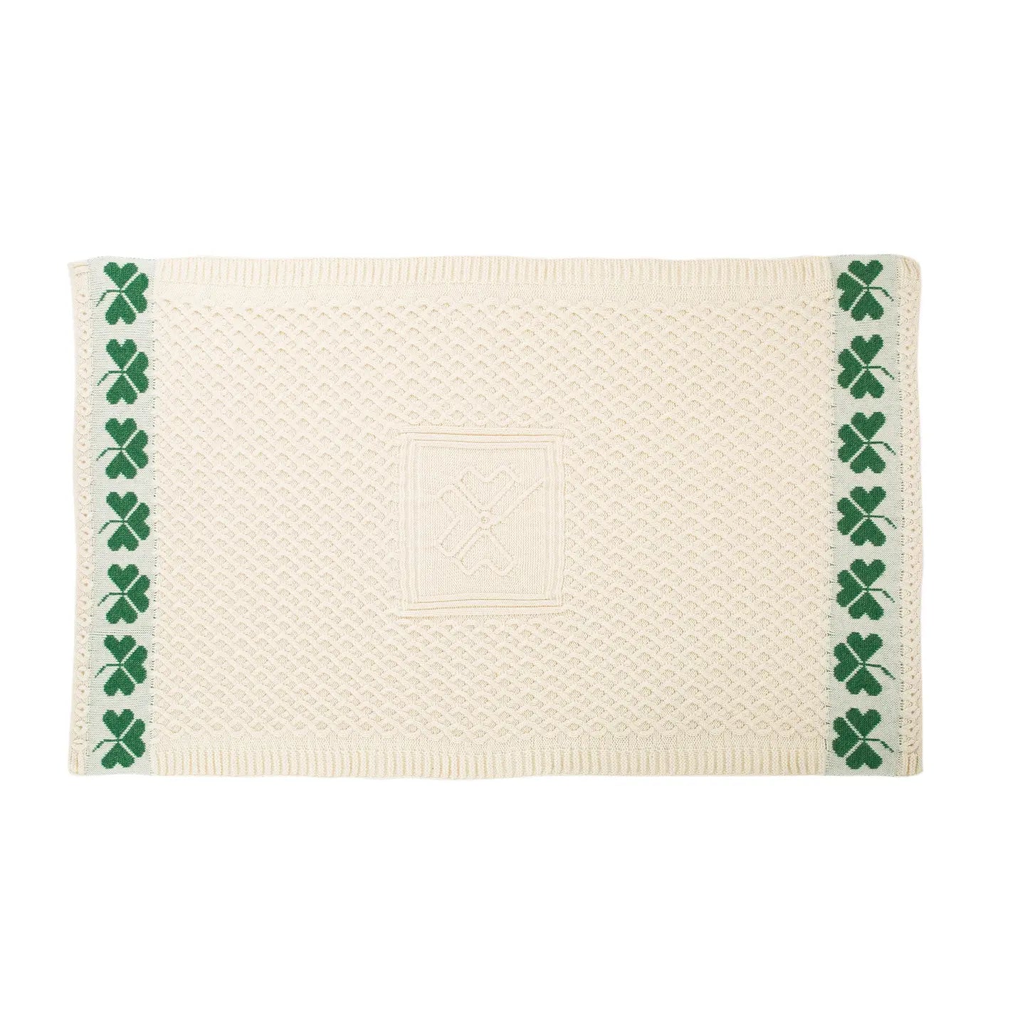 Irish Shamrock Wool Throw Blanket