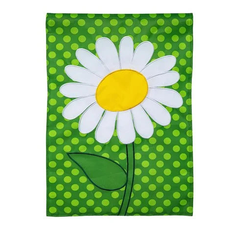 White Daisy Appliqué Flag
