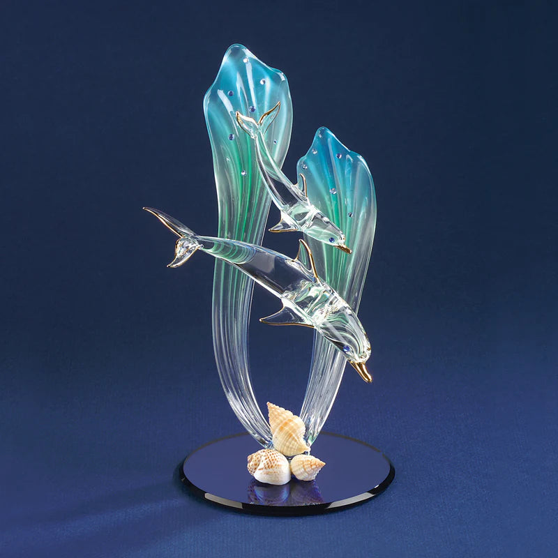 Glass Baron Dolphin & Baby