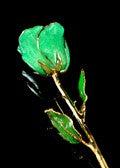 Rose Lady Gold Trimmed Peridot Rose With Emerald Green Sparkles