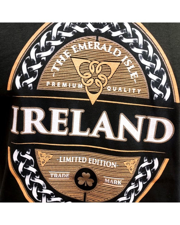 Ireland Emerald Isle Label T-Shirt /Bottle Green