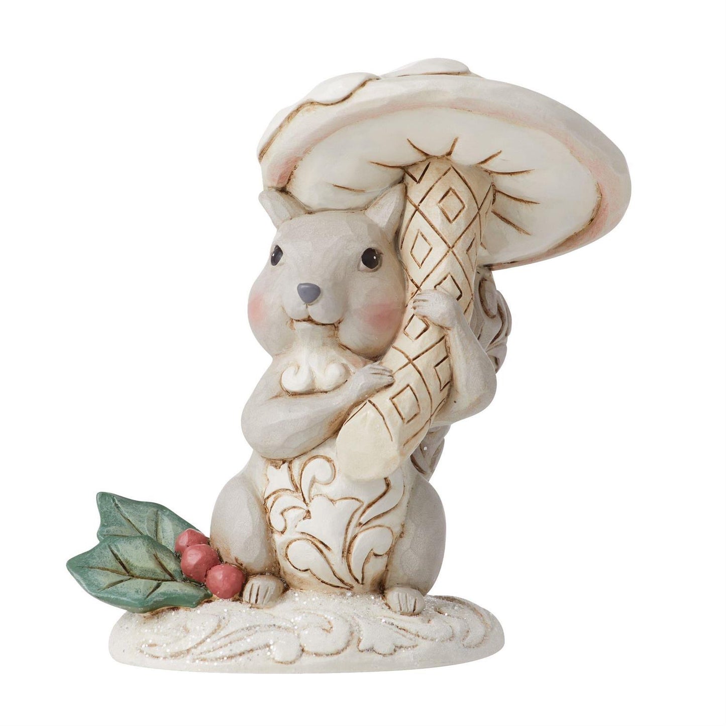 Jim Shore, White Woodland Squirrel with Mushroom