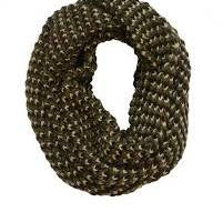 Patrick Francis Khaki/Gold Lurex Snood