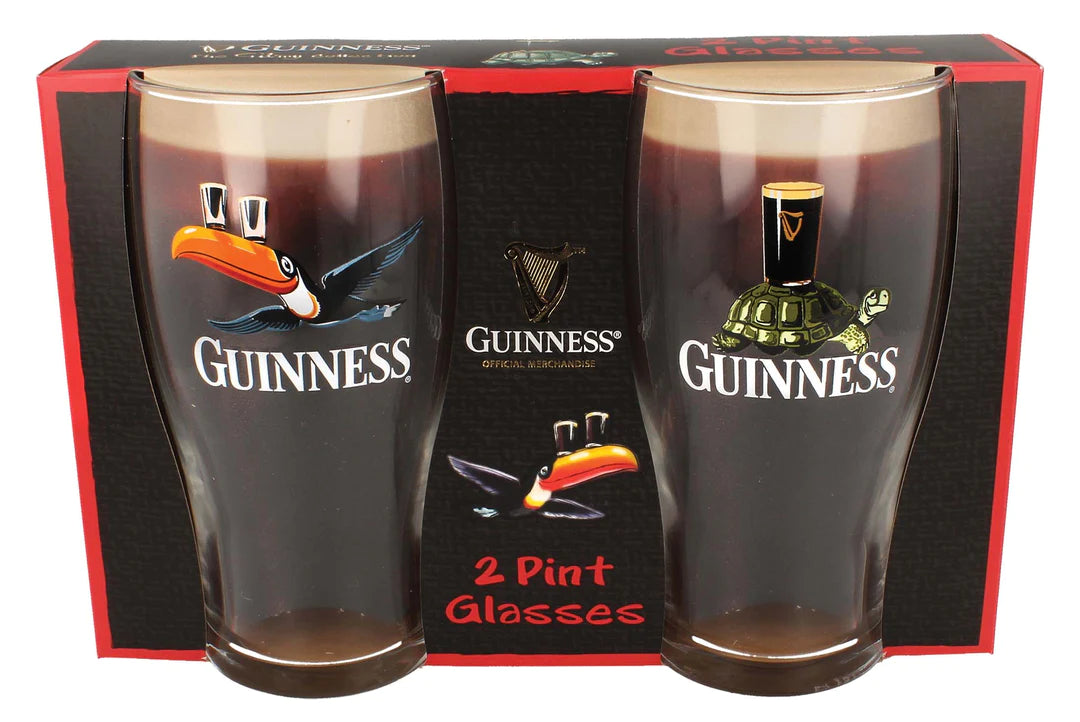 Guinness Gilroy & Toucan Pint Glasses