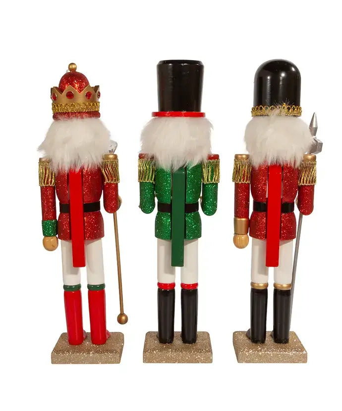 Kurt S. Adler, Inc. - 15"R/GR GLITTER KING/SOLDIER NUTCRACKERS 3A