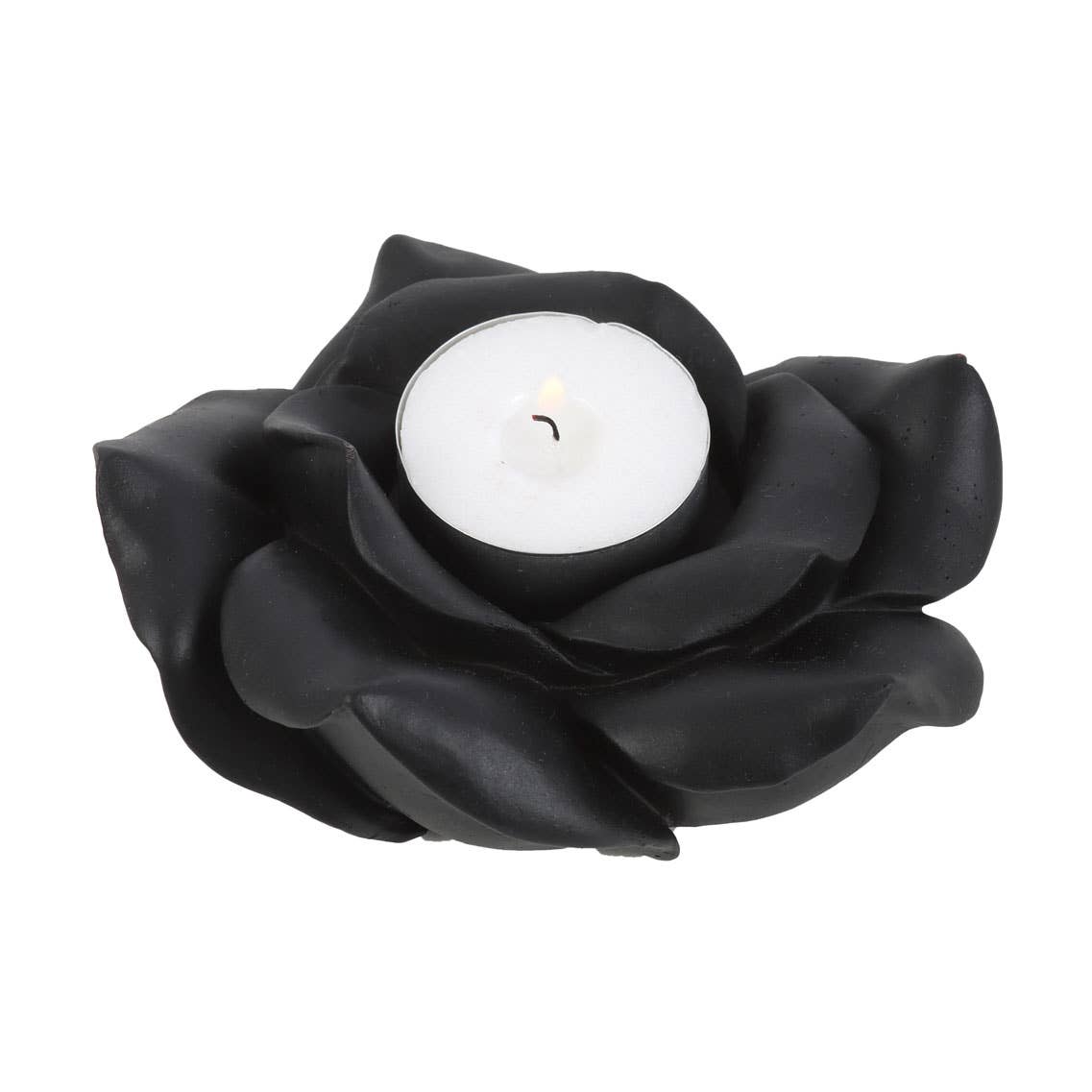 Something Different Wholesale - Black Rose Resin Tealight Candle Holder