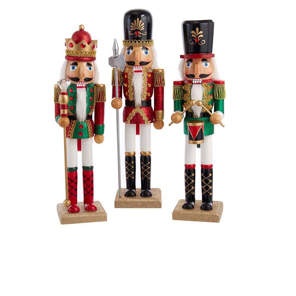 Kurt S. Adler, Inc. - 15"R/GR GLITTER KING/SOLDIER NUTCRACKERS 3A
