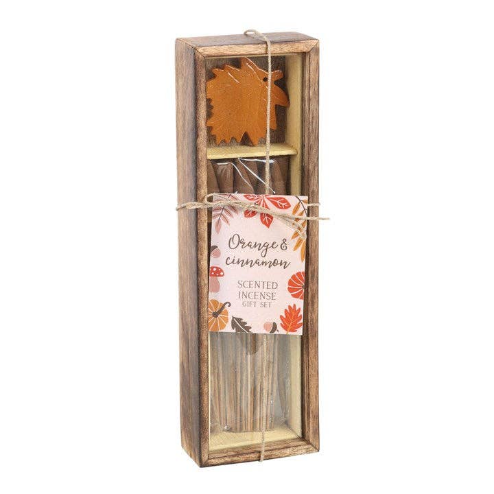 Something Different Wholesale - Autumn Leaf Orange & Cinnamon Fall Incense Gift Set