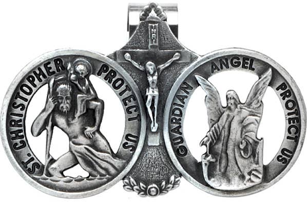 Abbey & CA Gift - St Christopher & Angel Visor Clip