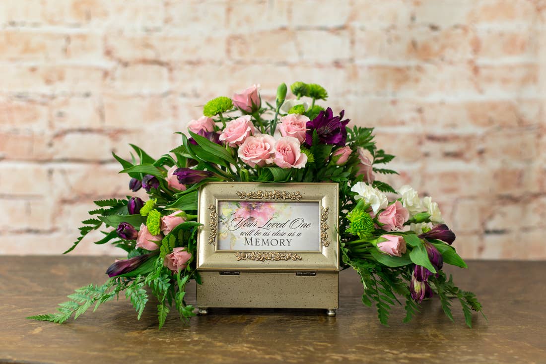 Cottage Garden - Memories Petite Silver Jeweled Music Box