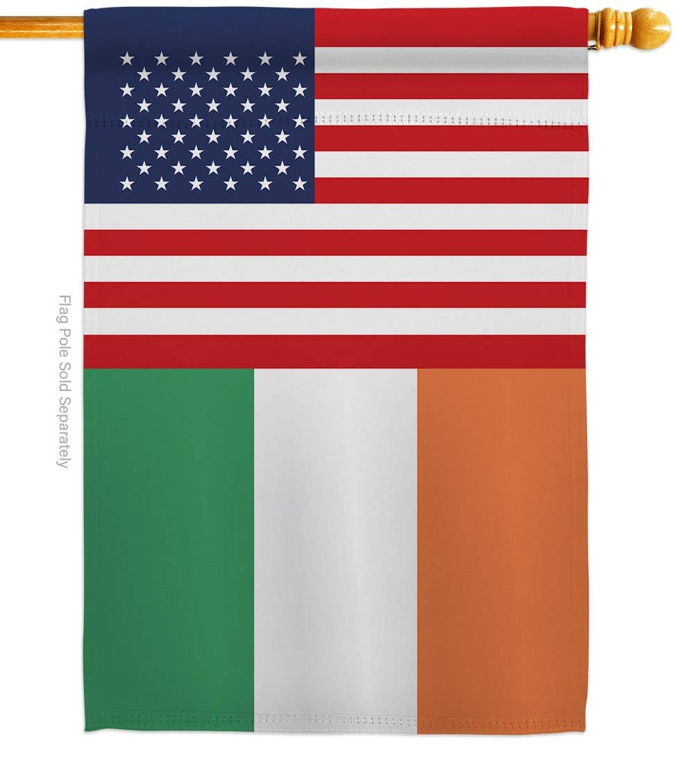 Two Group Flag Co - Ireland US Friendship Regional Nationality USA Decor Flag: Double Sided-Thick Fabric / Garden Flag 13" x 18.5" Only