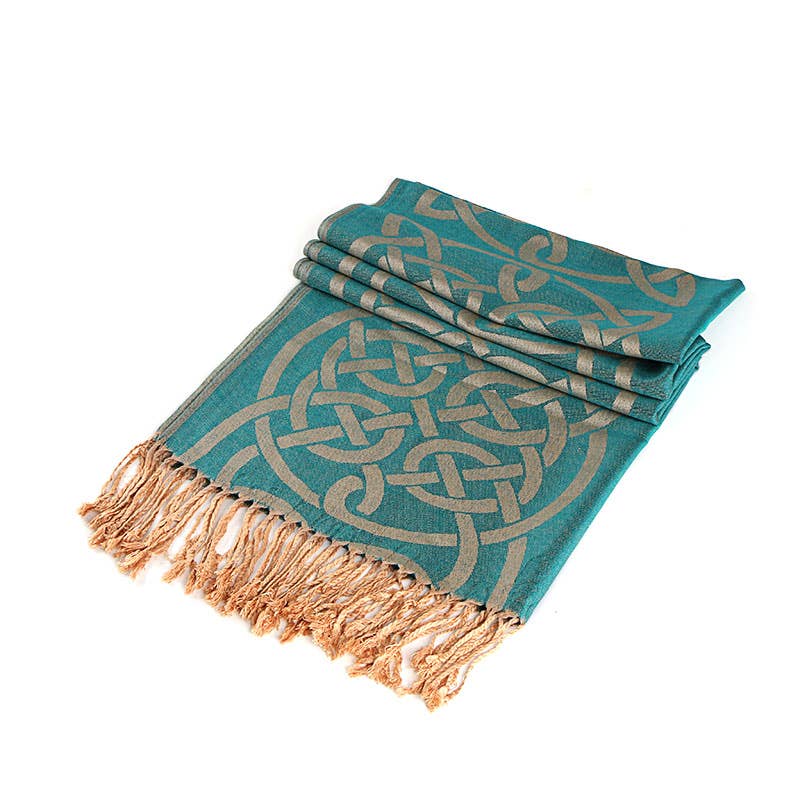 Celtic Ore Crafts - IRS-008F Celtic Trad Pashmina 65cm x 190cm: Blue / 65cm x 190cm