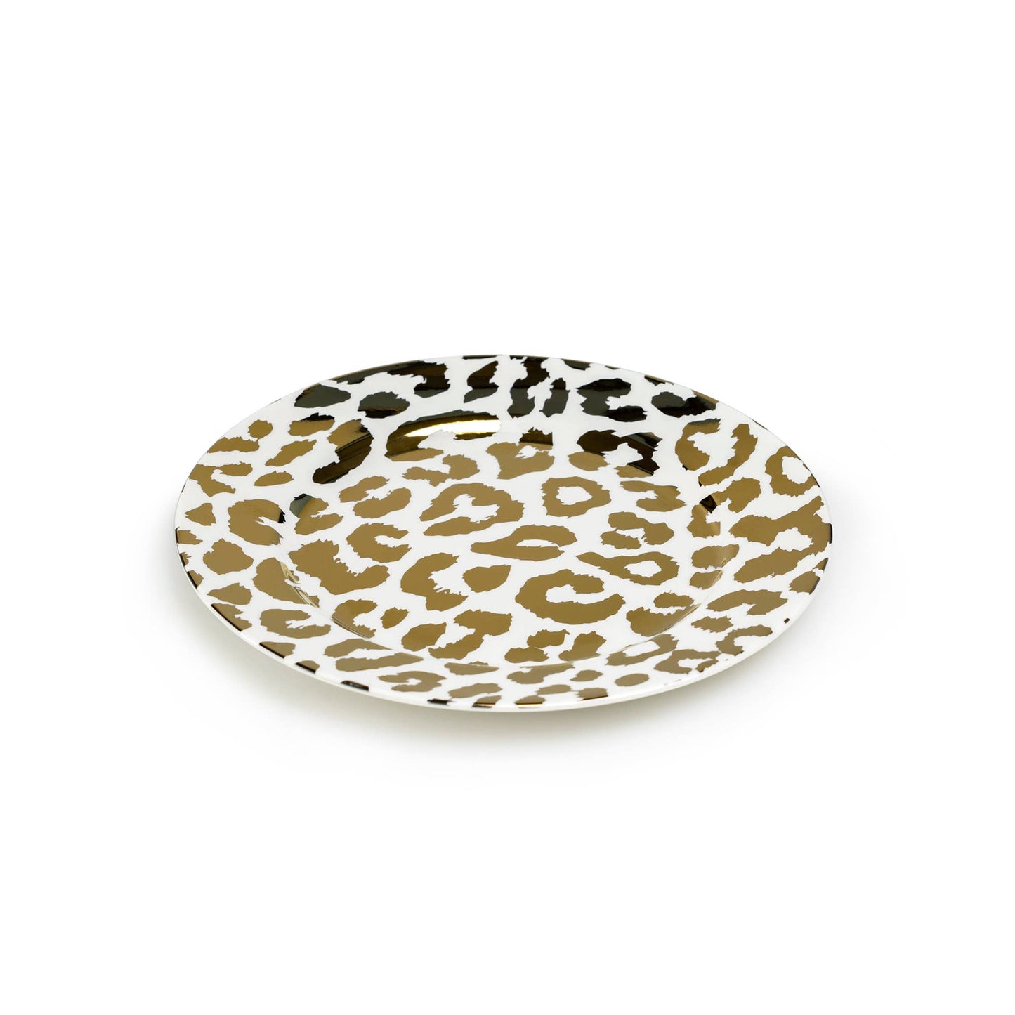 Grace Teaware - Gold Leopard 8" Fine Porcelain Dessert Plate