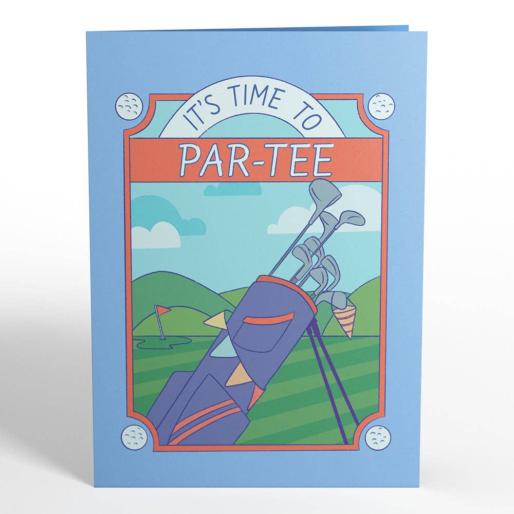 Lovepop Cards - Time to Par-Tee Birthday Golf 5x7" Pop-Up Card