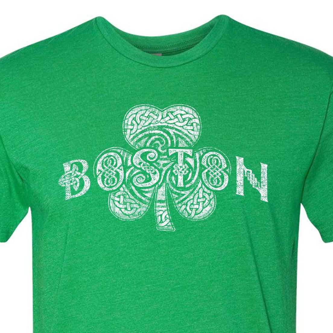 Charleston Apparel - Customizable City Kelly Green Celtic Clover Shamrock BOSTON: XXL