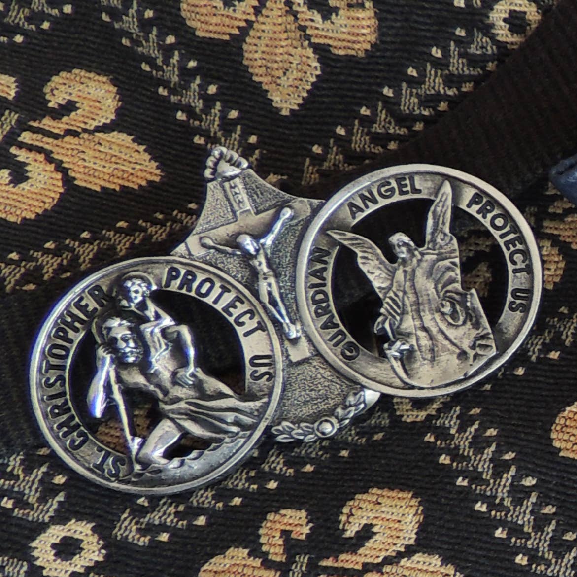 Abbey & CA Gift - St Christopher & Angel Visor Clip