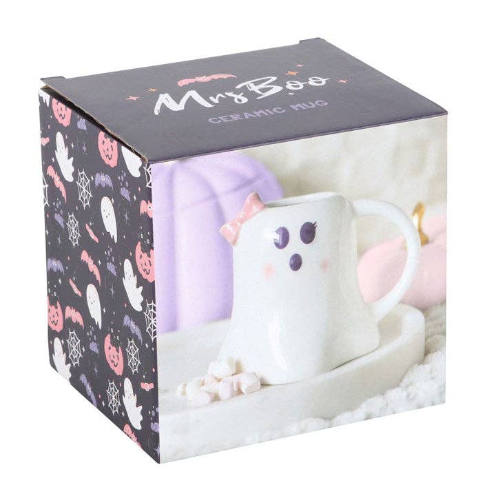 Something Different Wholesale - Miss Boo Ghost Shaped Halloween Mug with Bow
