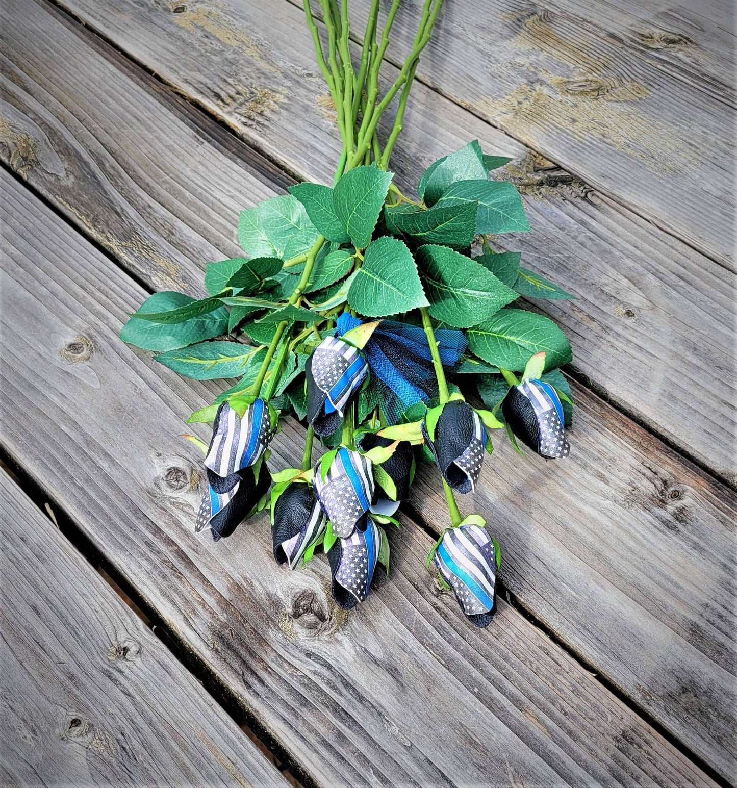 Home Run Accessories - Thin Blue Line Rose, Thin Red Line Rose, Police Support: Red Line Add Tulle