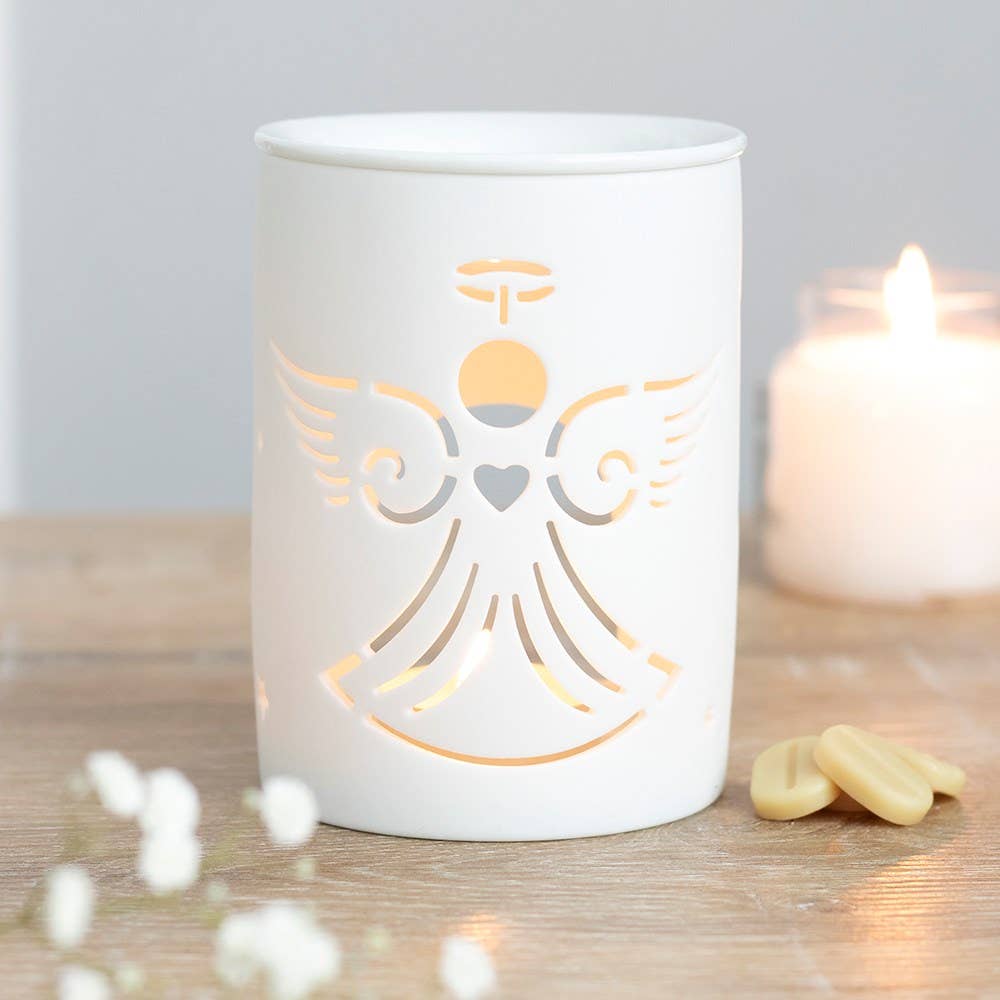 Something Different Wholesale - White Angel Cut Out Oil Burner and Wax Warmer