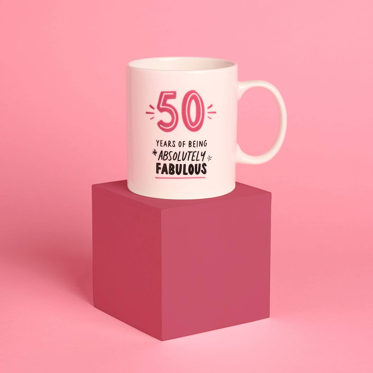 WIDDOP and Co. - Hullabaloo Birthday Mug - 50 Pink