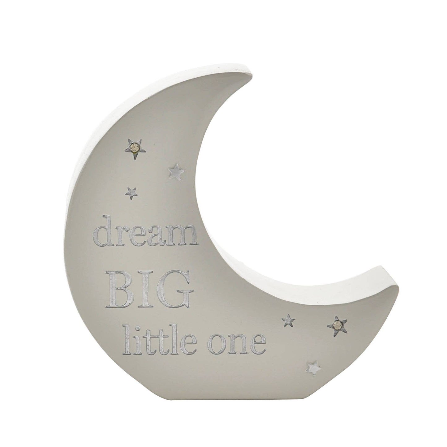WIDDOP and Co. - Bambino Moon Shaped Resin Money Box "Dream Big" 15cm