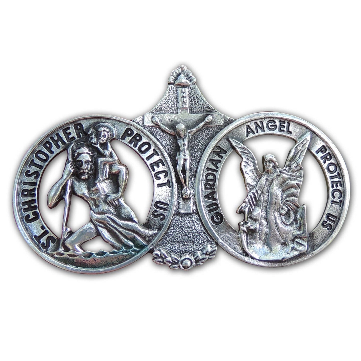 Abbey & CA Gift - St Christopher & Angel Visor Clip