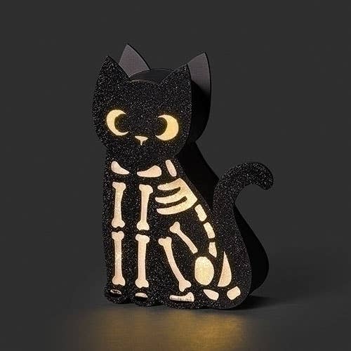 Roman - 7" H Lighted Black Cat Bones Halloween Figure