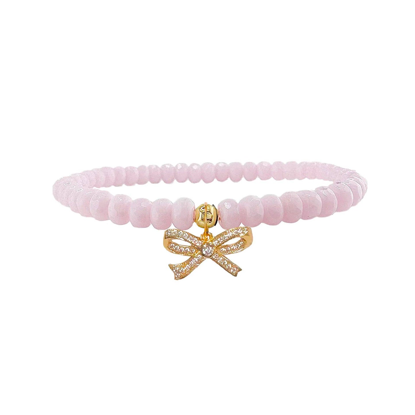 Love, Lisa - Harper Pretty CZ Bow Bracelet: Misty Rose