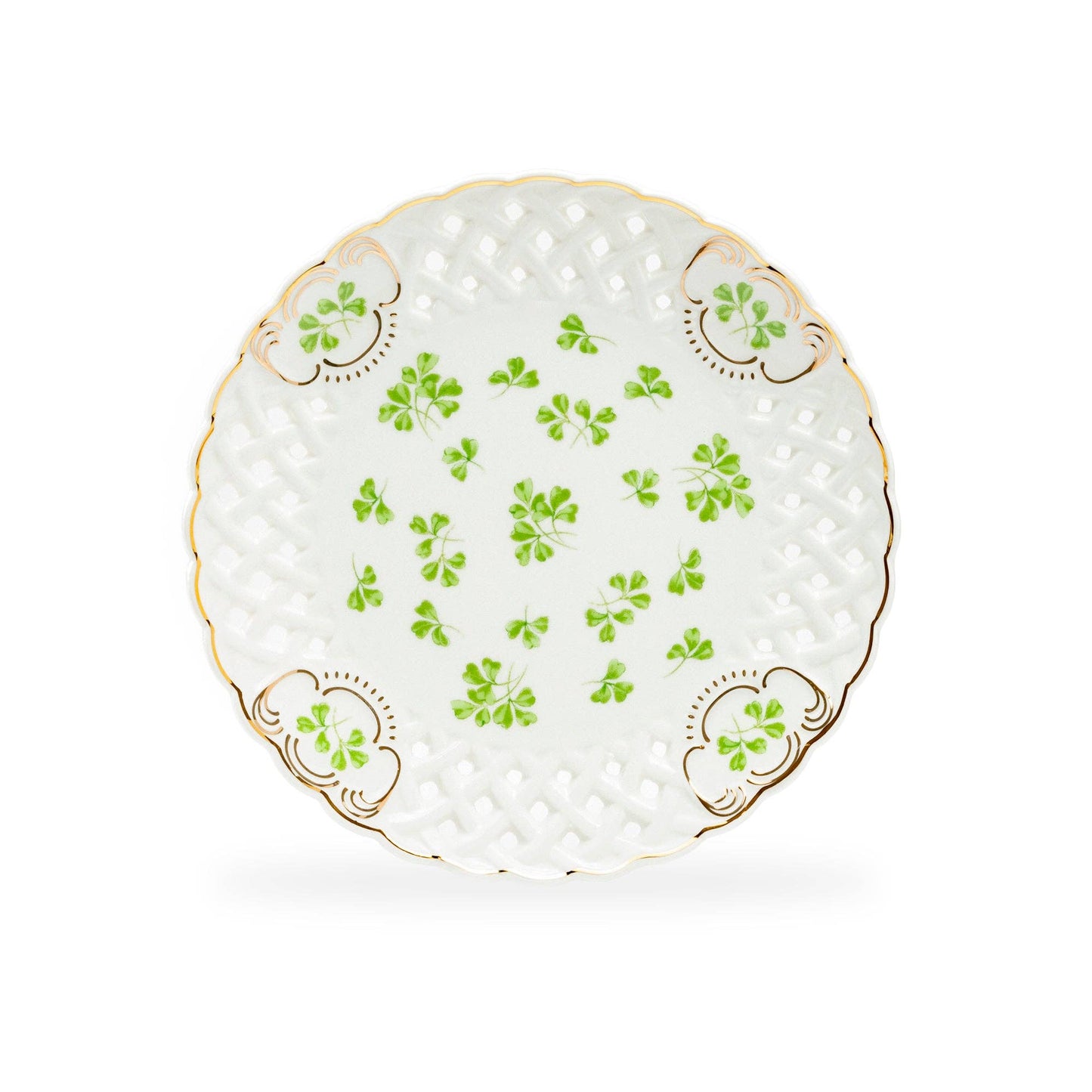 Grace Teaware - 7.5" Shamrock Pierced Fine Porcelain Dessert Plate