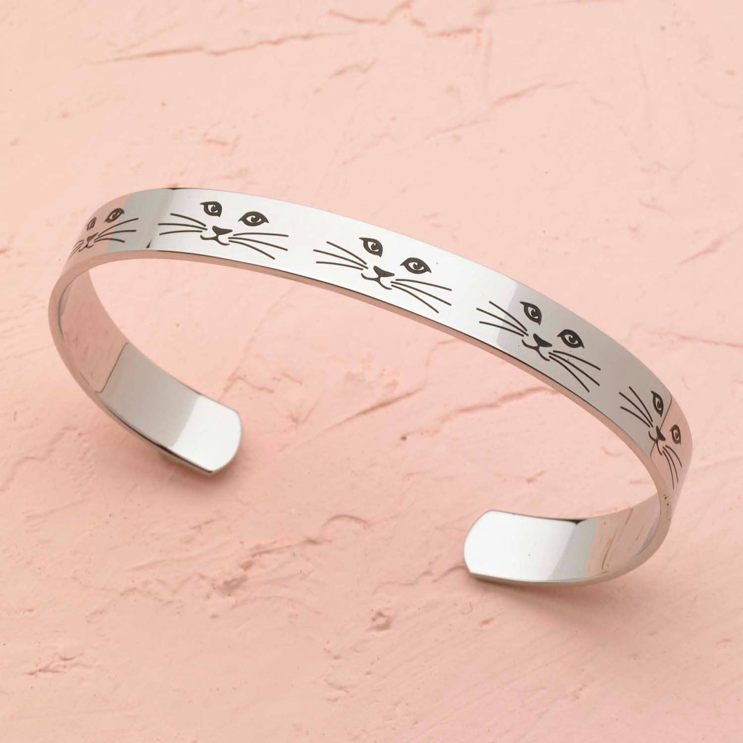 Joyful Sentiments - "Cat Lady" Engraved Stainless Steel Cuff Bracelet