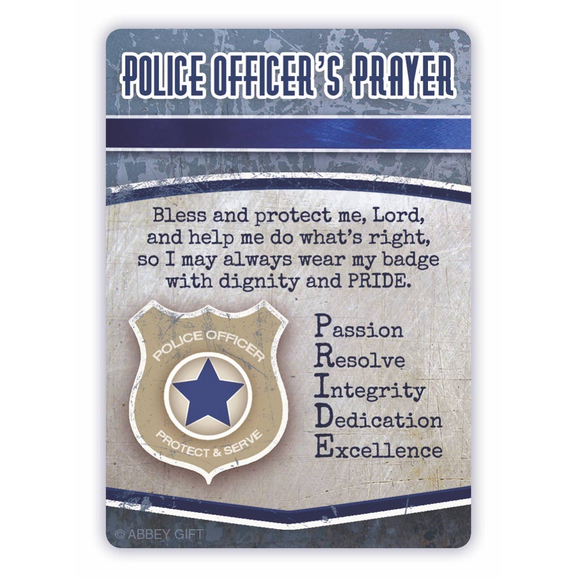 Abbey & CA Gift - Police Officer’s Prayer Card