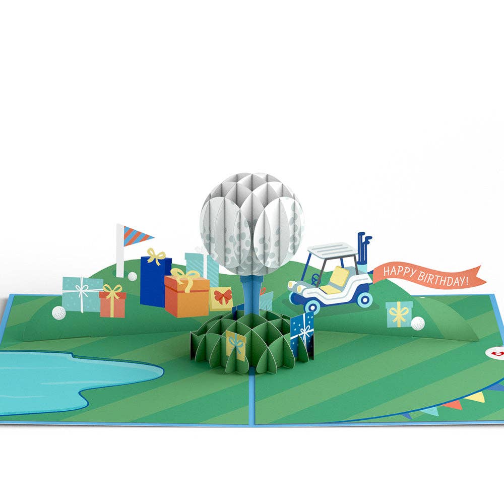Lovepop Cards - Time to Par-Tee Birthday Golf 5x7" Pop-Up Card