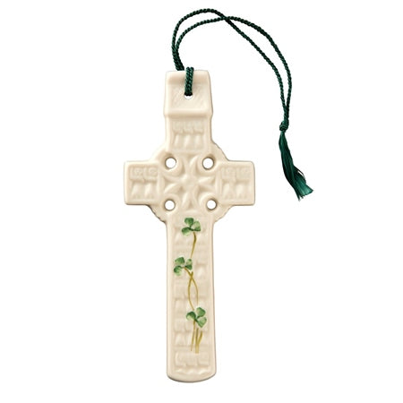Belleek 2801 Celtic Shamrock Cross
