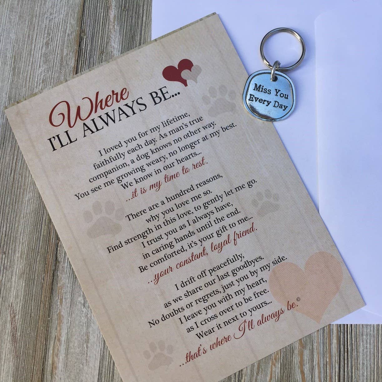The Grandparent Gift Co. Inc. - Where I'll Always Be - Pet Memorial Keychain 6080