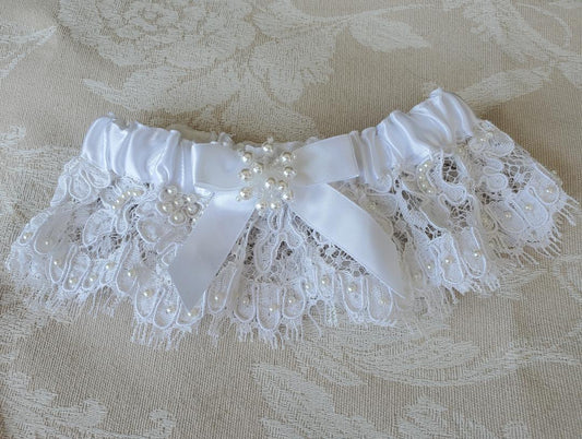 Pearl Eyelash Lace Garter