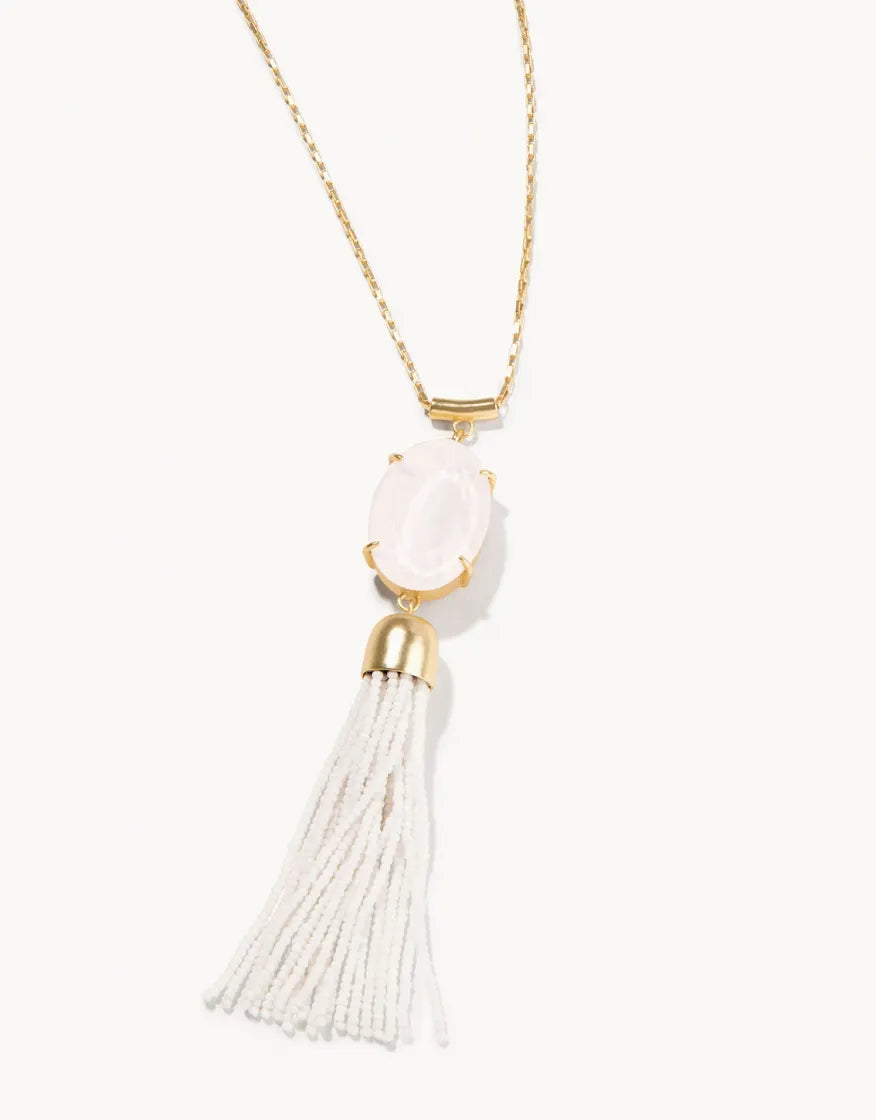 Spartina Mermaid Glass Oval Tassal Necklace