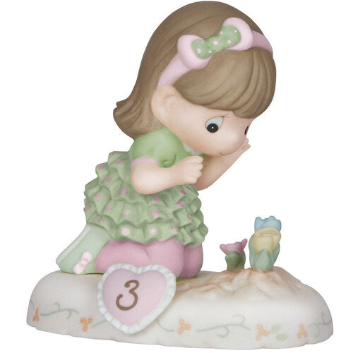 Growing In Grace, Age 3, Brunette Figurine