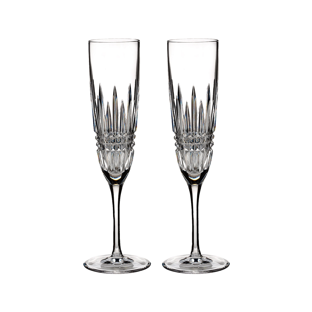 Waterford Lismore Diamond Flute Pair
